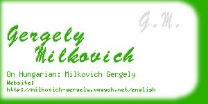 gergely milkovich business card